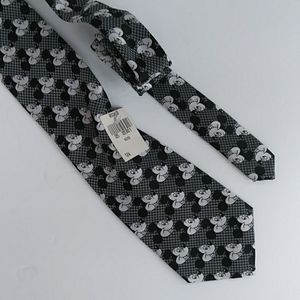 NEW Mickey Mouse Tie Disney Designed by Carvantes Silk Blend Black White